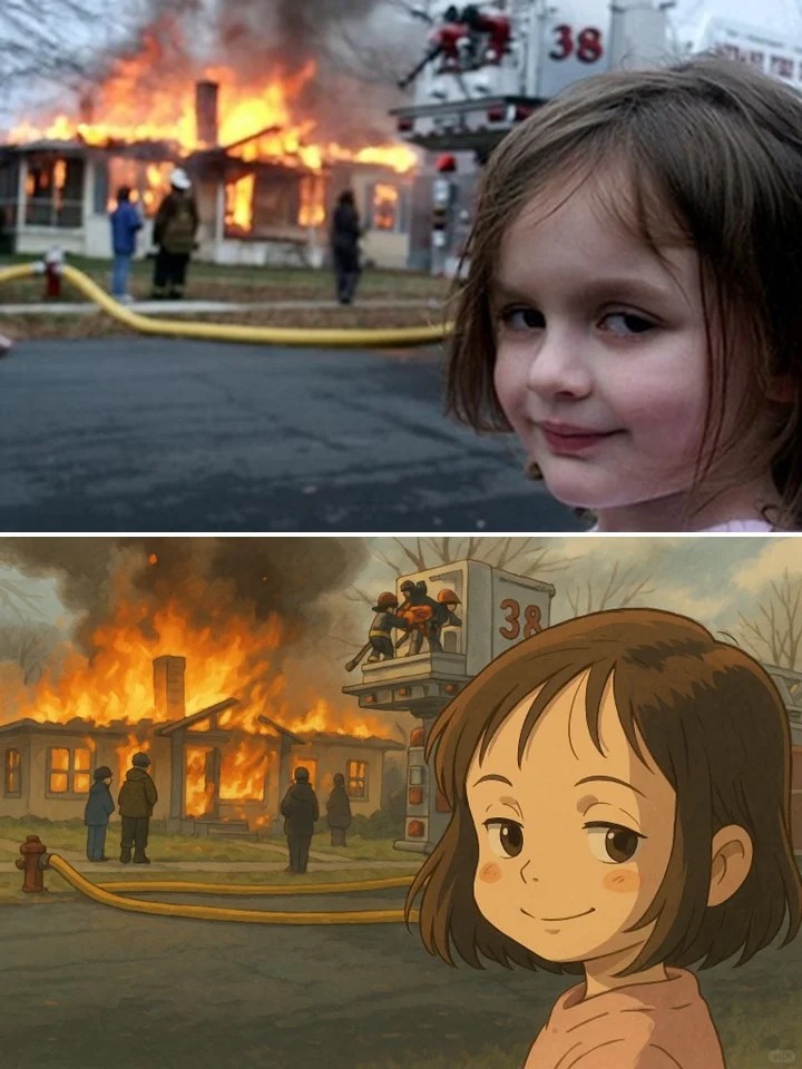 Ghibli-style flying scene