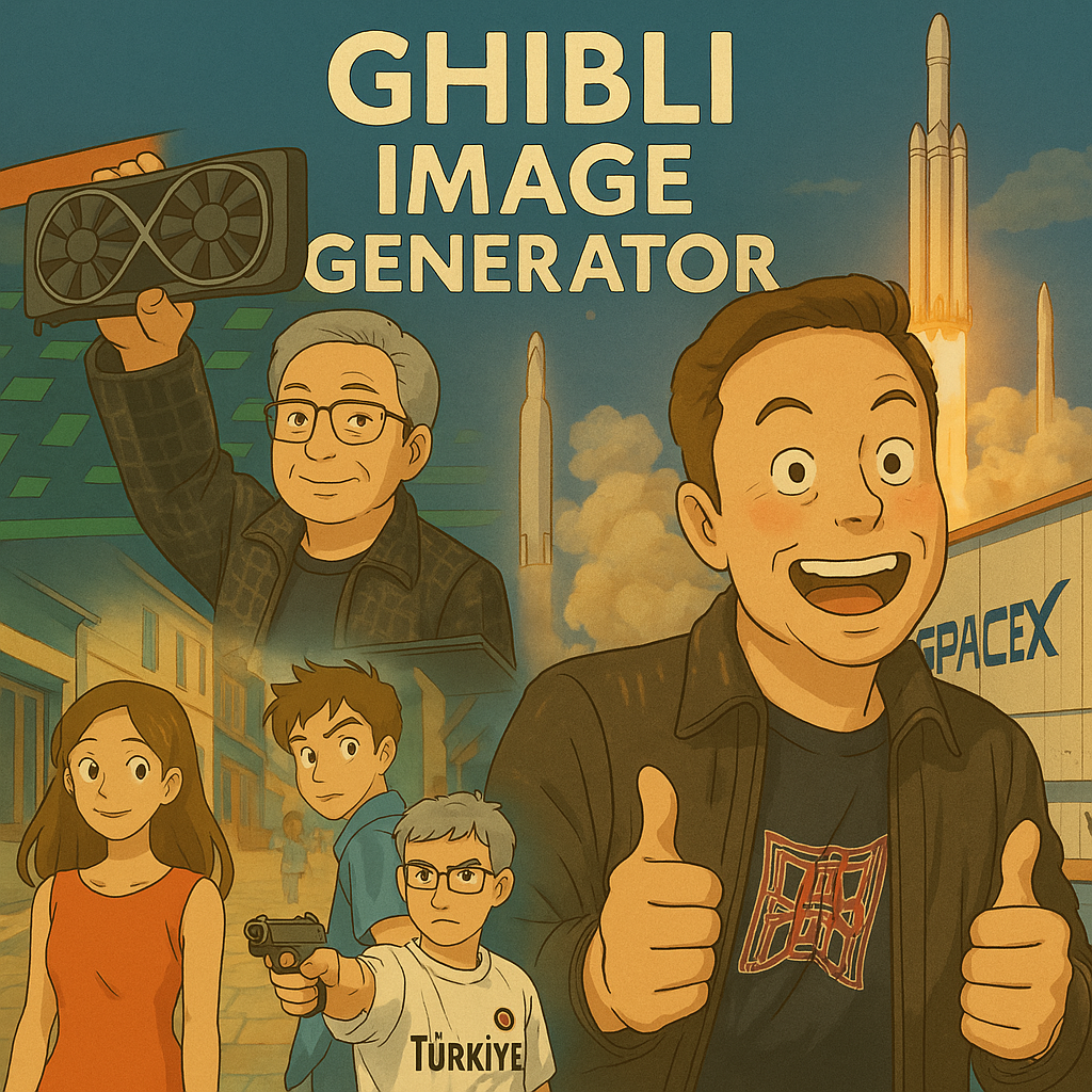 Ghibli style landscape with rolling hills and bright sky